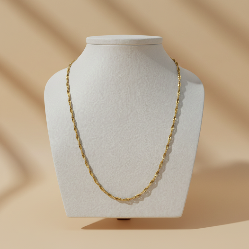 Cadena de oro 18k tipo cuerda torcida - catálogo profesional