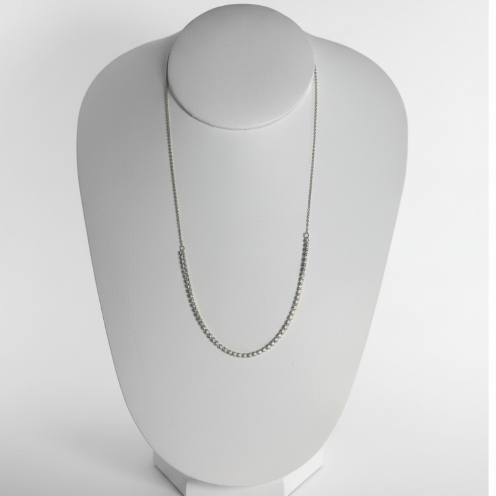 Cadena oro blanco - cuello completo