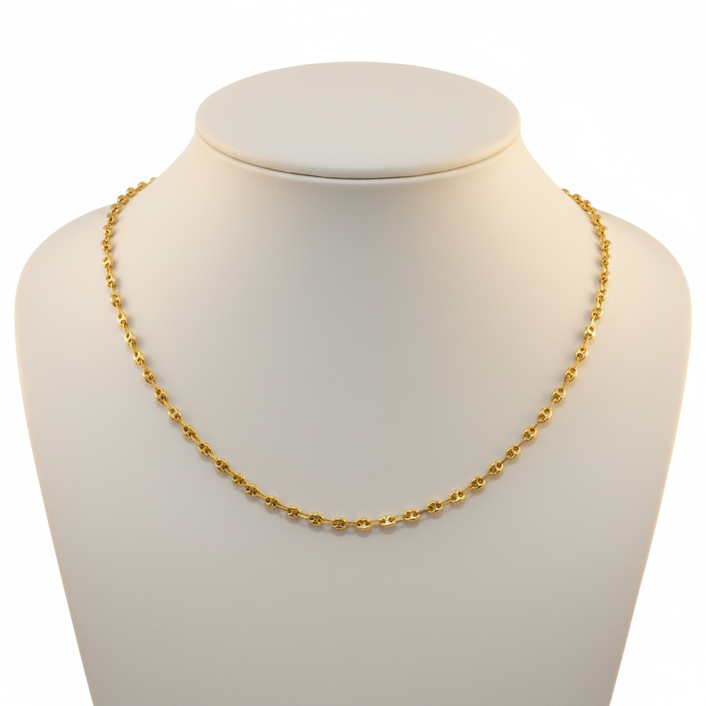 Cadena oro puffed mariner busto joyería cuadrada