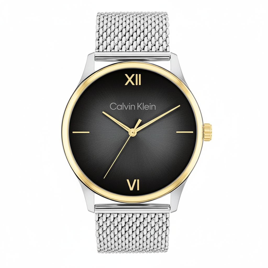 Calvin Klein 25200452 bicolor negro dorado fondo blanco