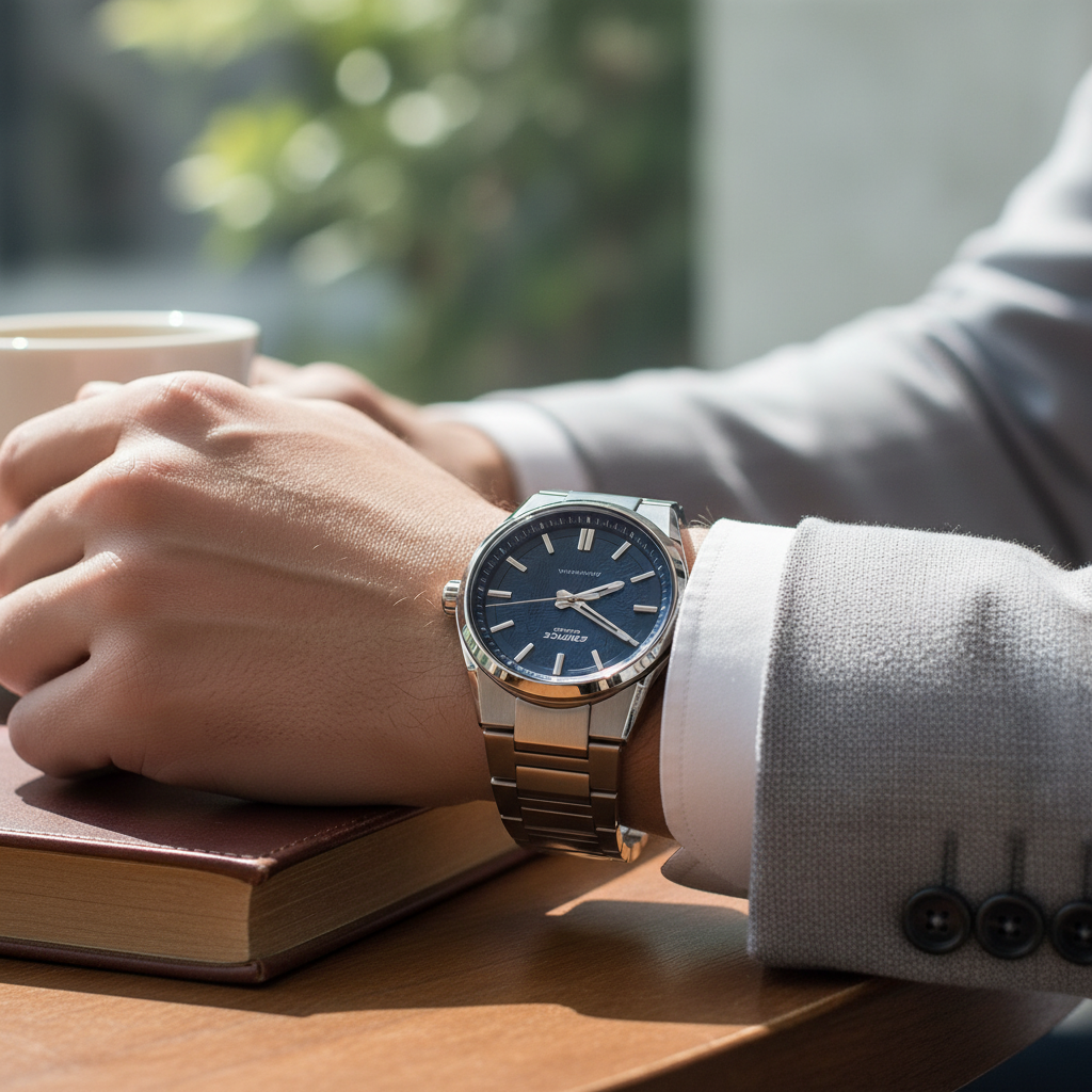 Casio Edifice Automatic azul puesto