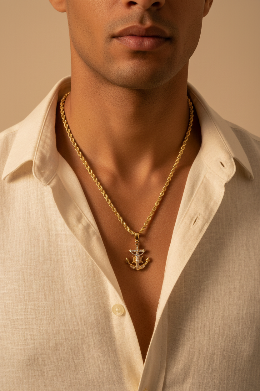 Collar en modelo masculino