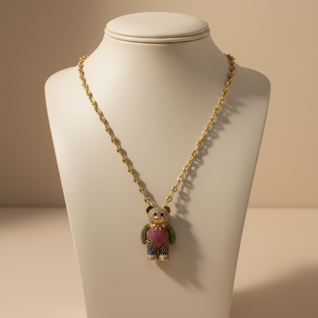 Collar oro 18k cadena calabrote - sombras suaves