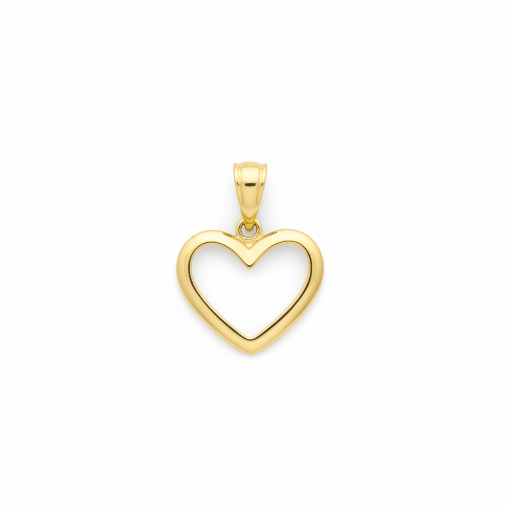 Corazón abierto dorado - fondo blanco