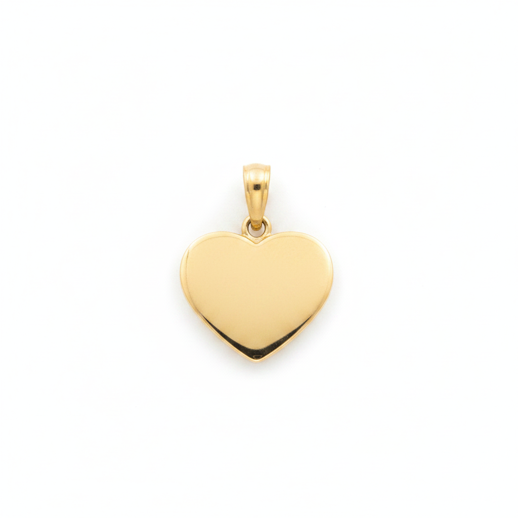 Corazón dorado plano - fondo blanco