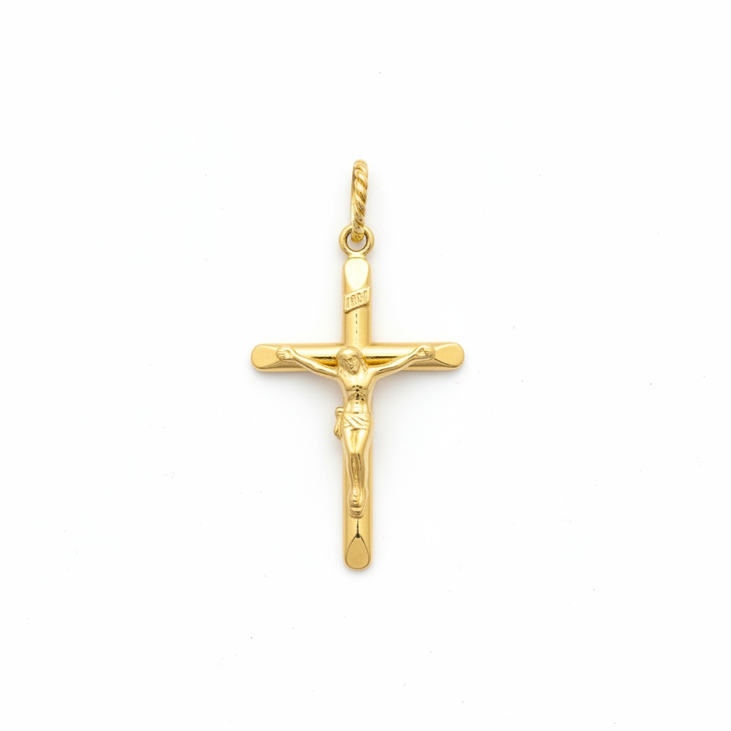 Crucifijo delgado - fondo blanco