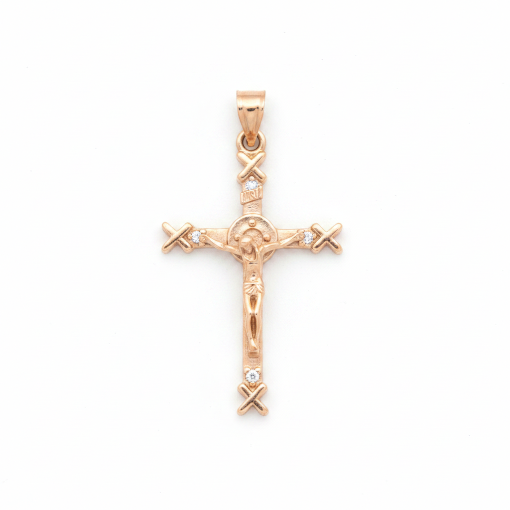 Crucifijo fleur-de-lis - fondo blanco