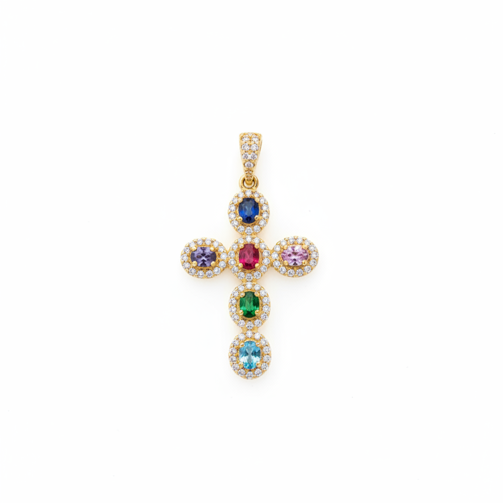 Cruz multicolor - fondo blanco