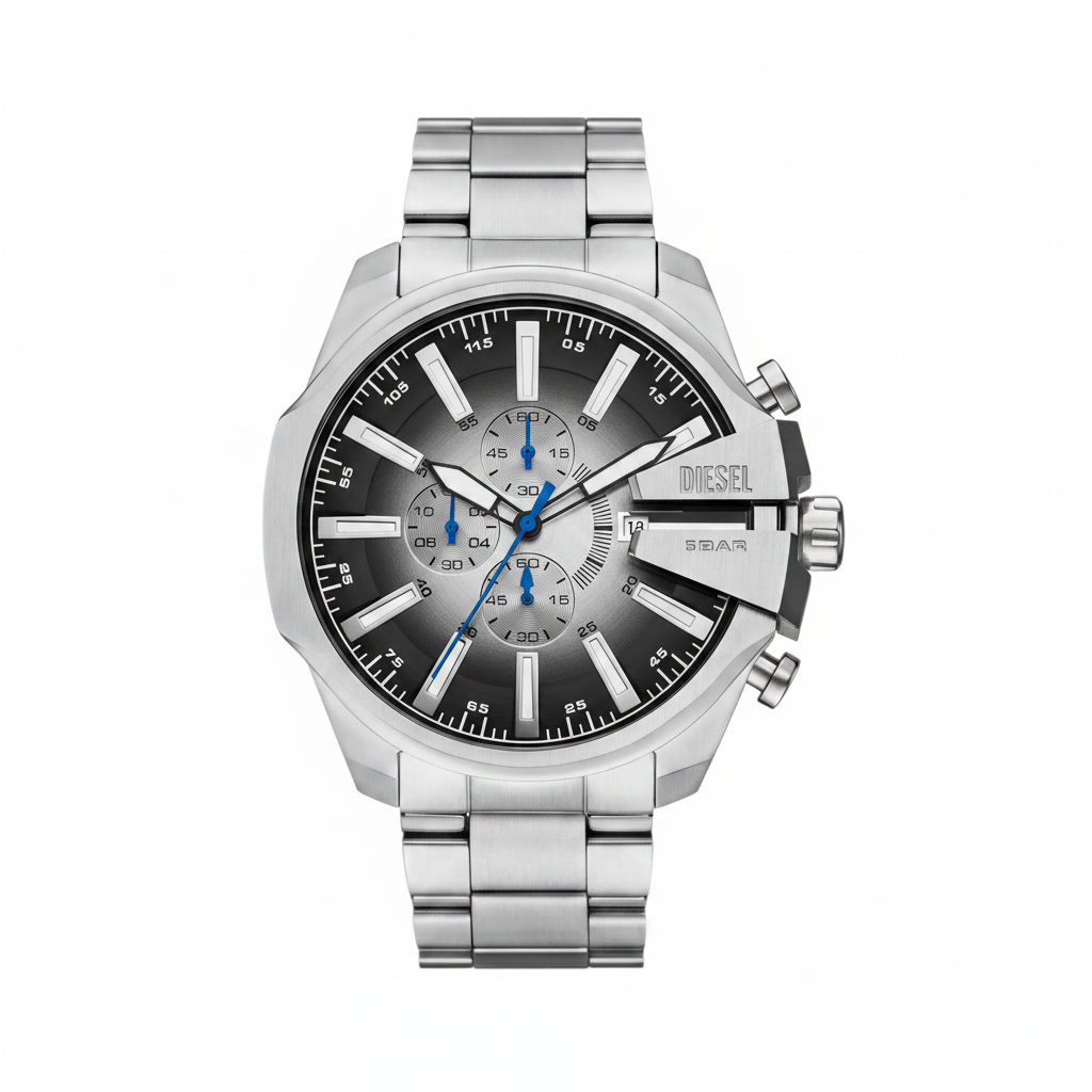 Diesel Mega Chief plateado fondo blanco