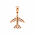 Dije avión pavé - fondo blanco