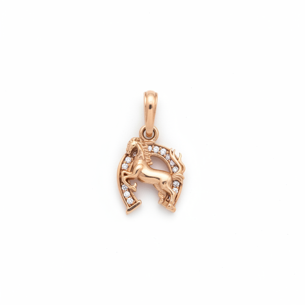 Dije caballo pavé - fondo blanco