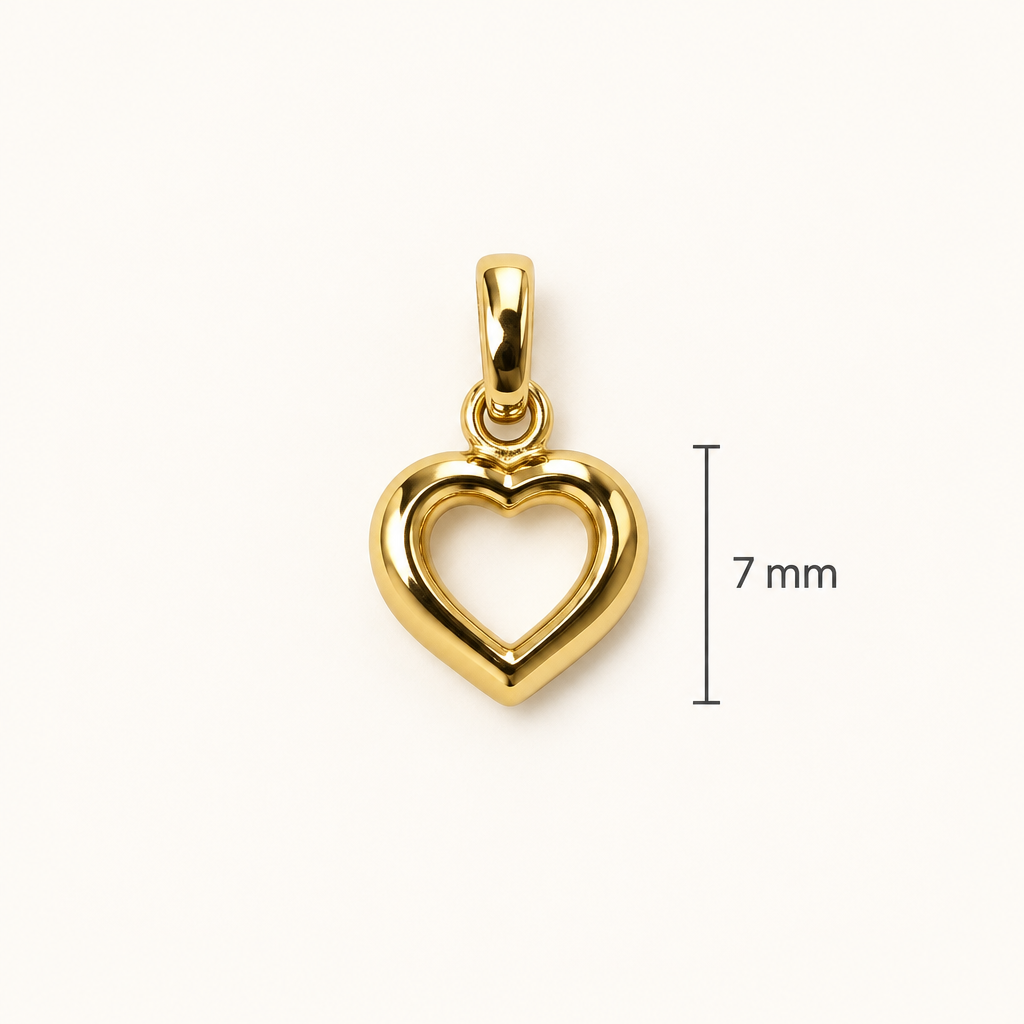 Dije de corazón abierto con guía de 7 mm