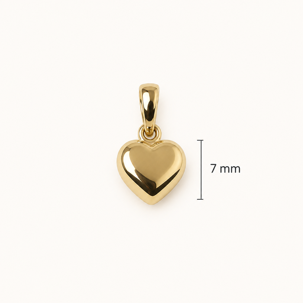 Dije de corazón con guía de 7 mm