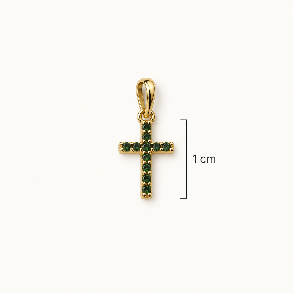 Dije de cruz con guía de 1 cm