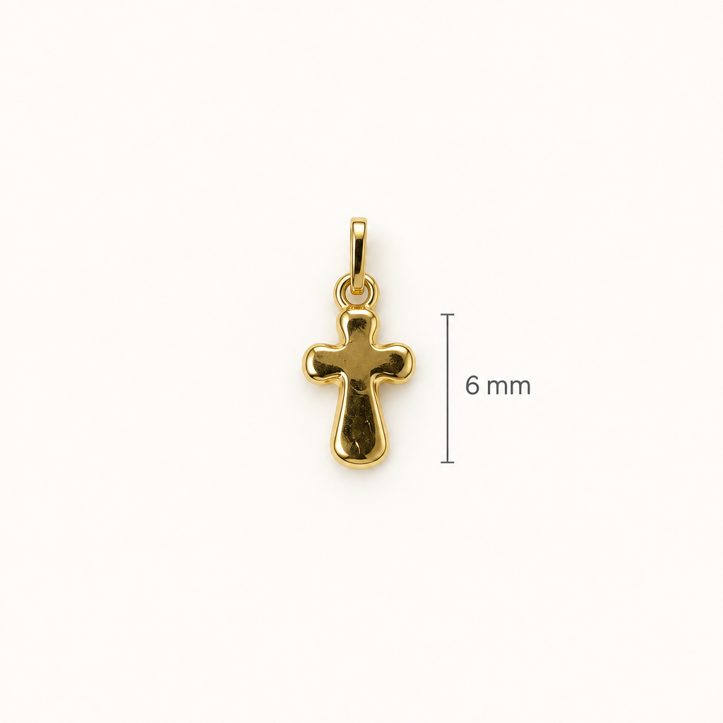 Dije de cruz con guía de 6 mm