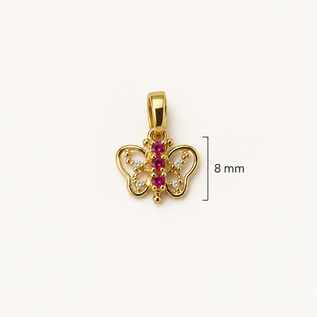 Dije de mariposa con guía de 8 mm