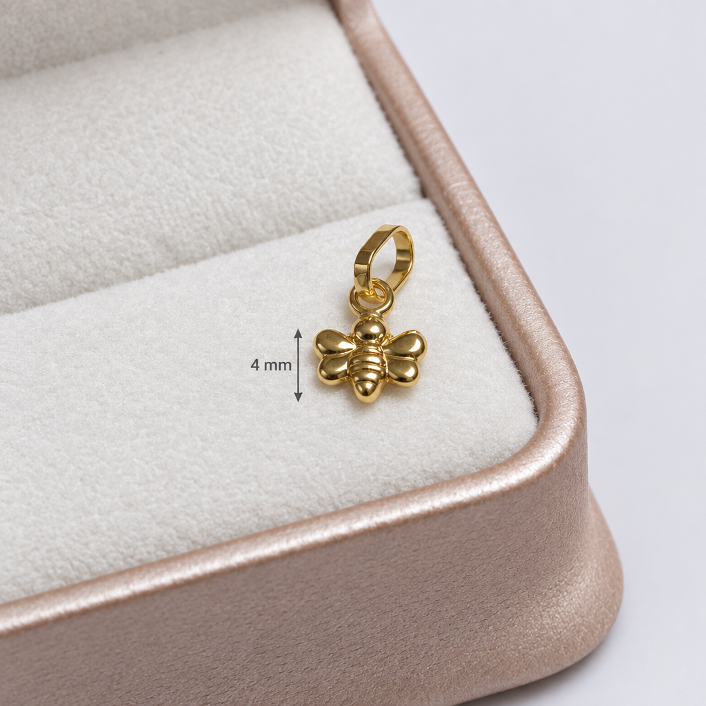 Dije de mariposa en su caja con guía de 4 mm