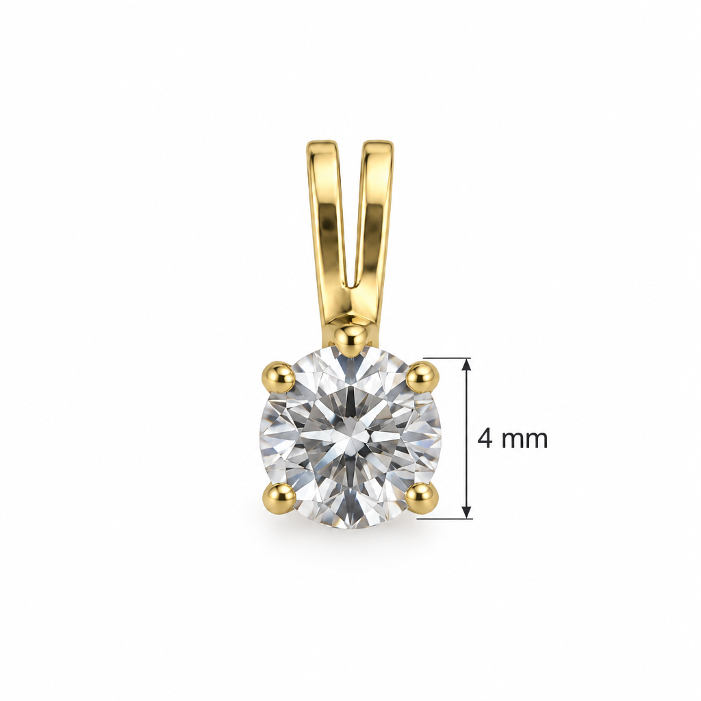 Dije de piedra clara con guía de 4 mm
