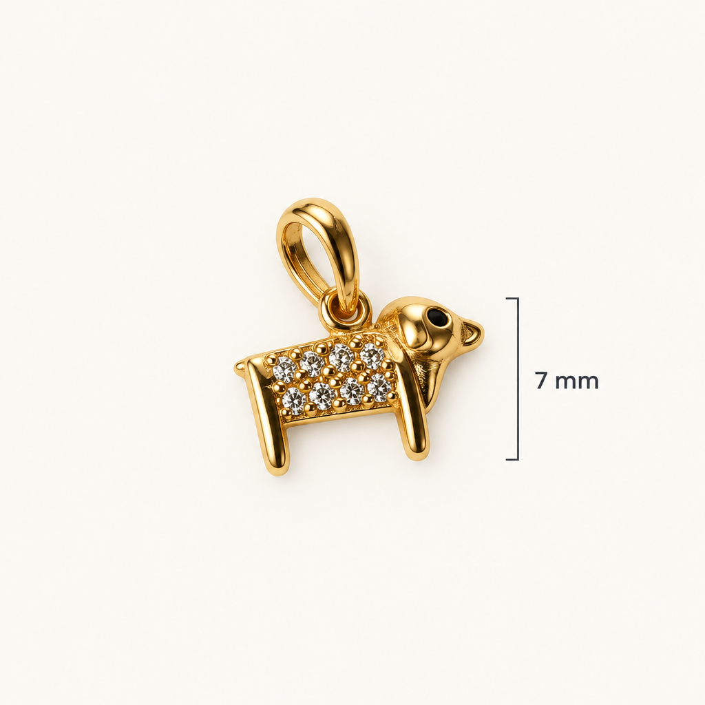 Dije dorado con guía de 7 mm