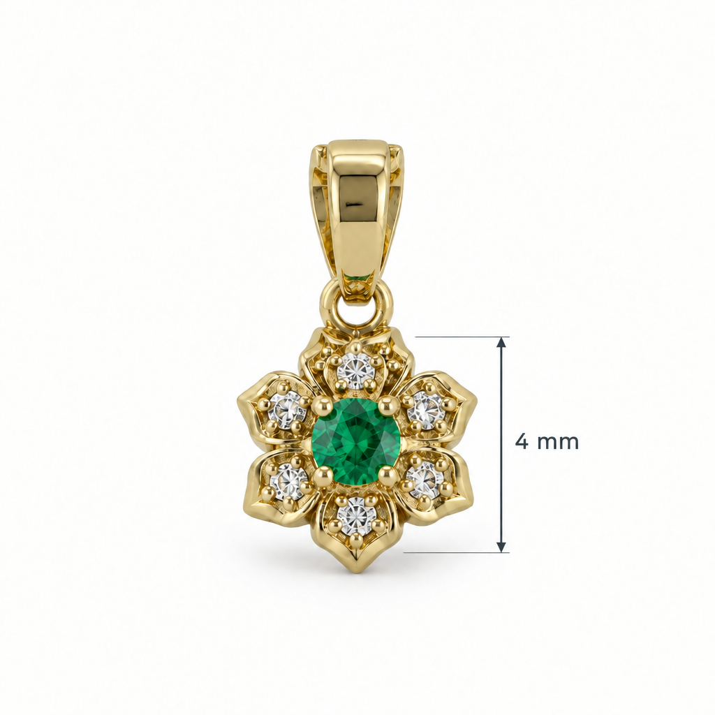 Dije floral con guía de 4 mm