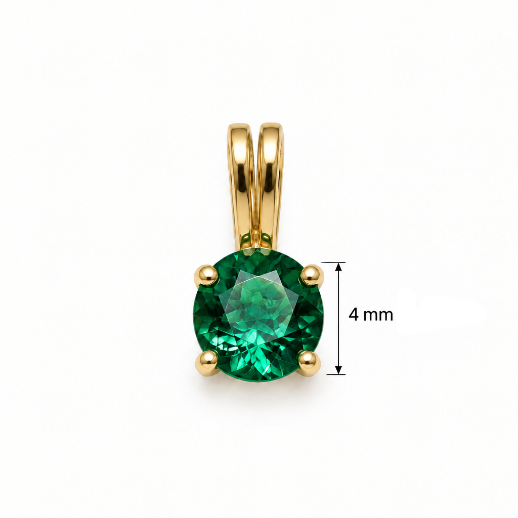 Dije verde con guía de 4 mm de alto