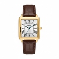 Fossil Carraway dorado cuero café fondo blanco