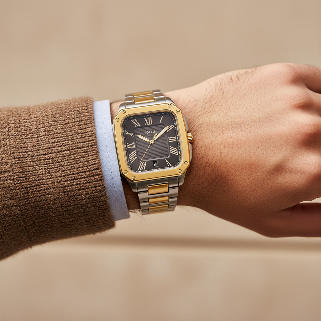 Fossil cuadrado bicolor - lifestyle hombre