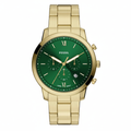 Fossil Neutra Chrono verde esmeralda dorado fondo blanco