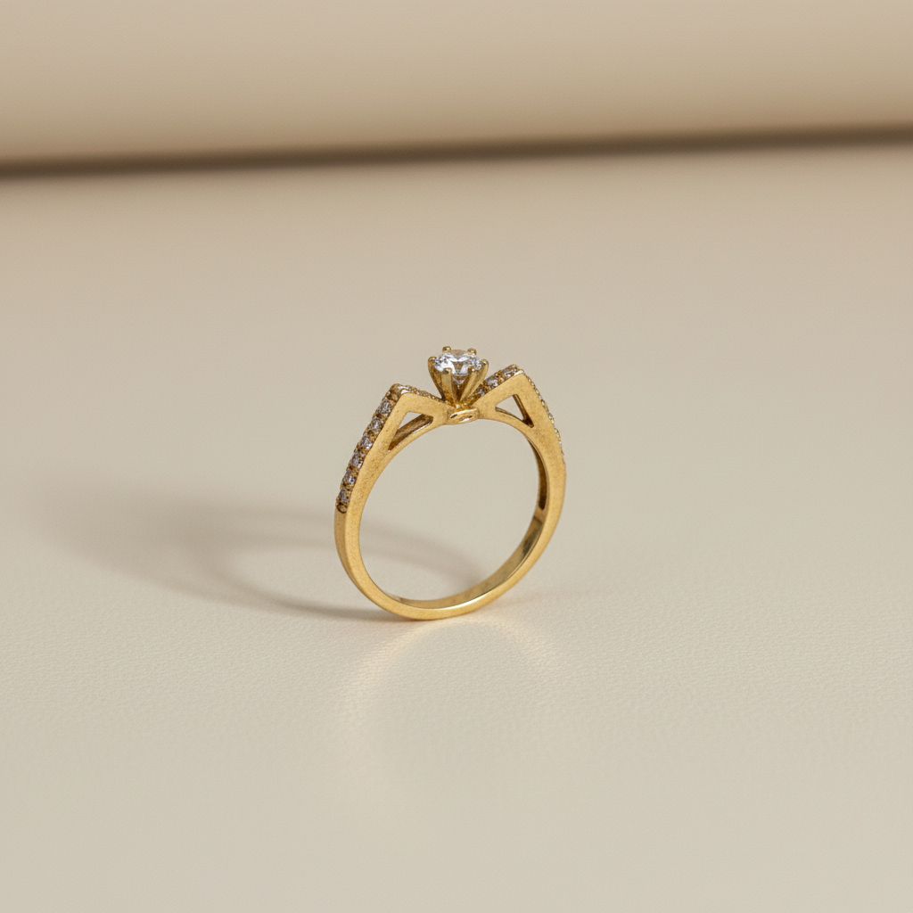 Foto de producto anillo banda V pavé