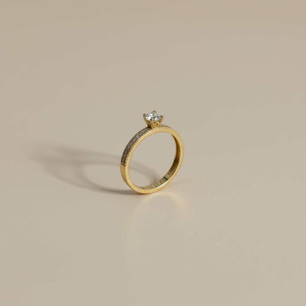 Foto de producto anillo milgrain fondo beige