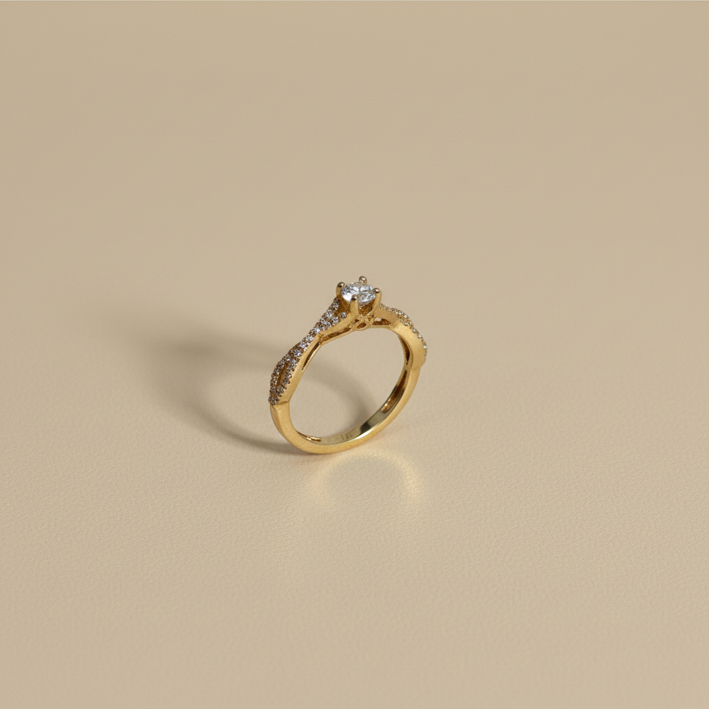 Foto de producto anillo trenzado pavé