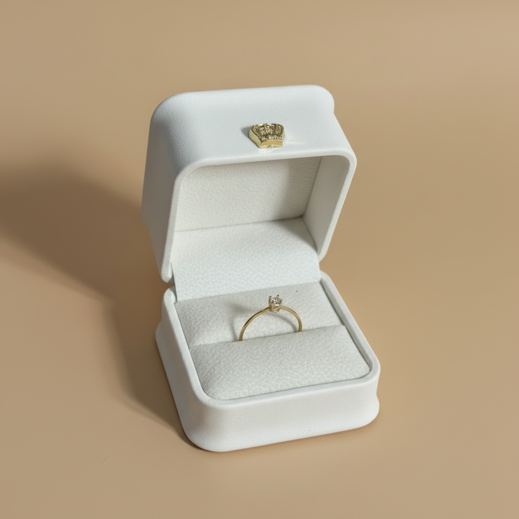 Foto mejorada anillo solitario minimalista