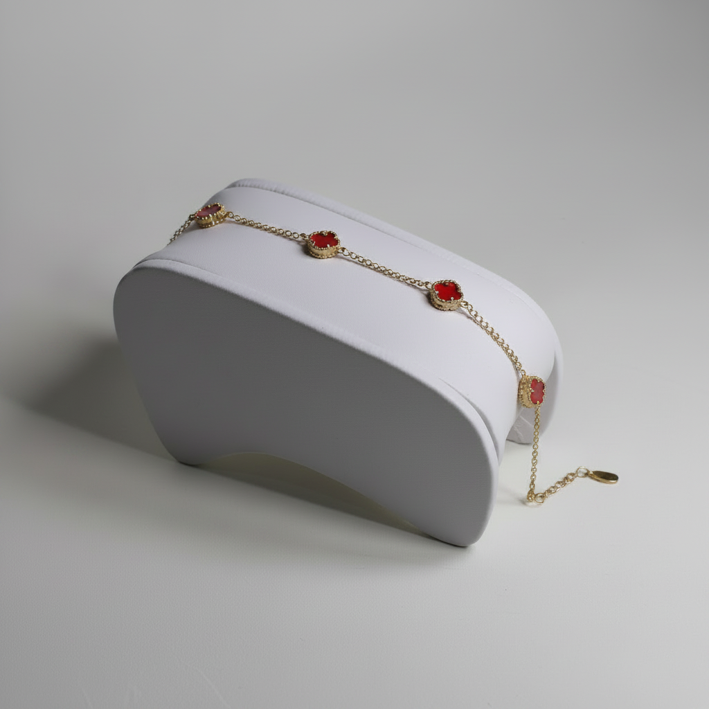 Foto mejorada cuadrada - Pulsera piedras rojas