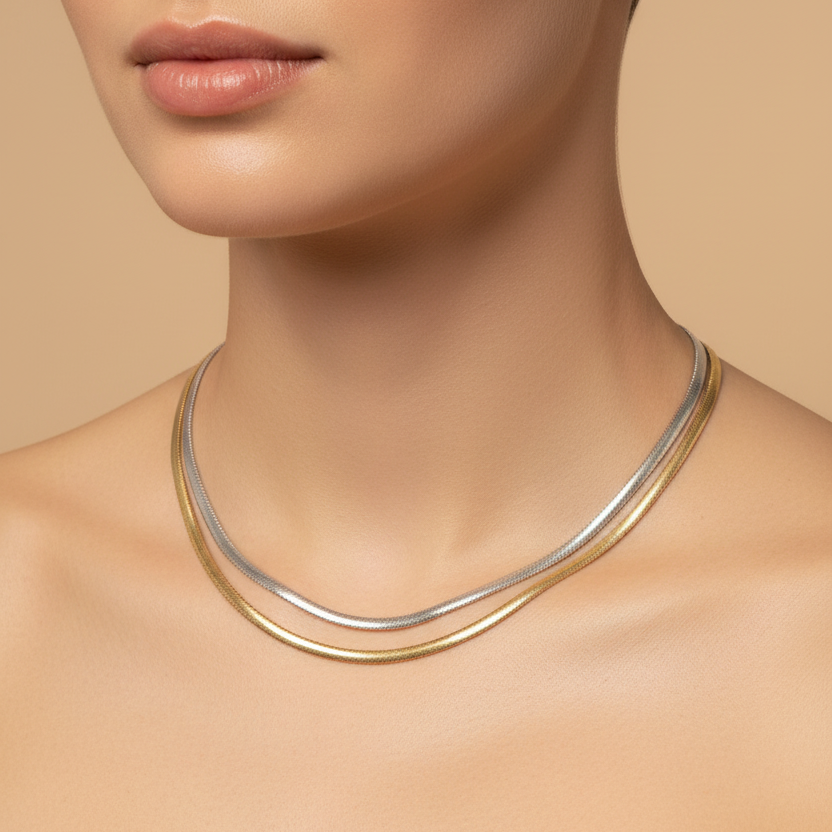 Guayas en cuello de modelo