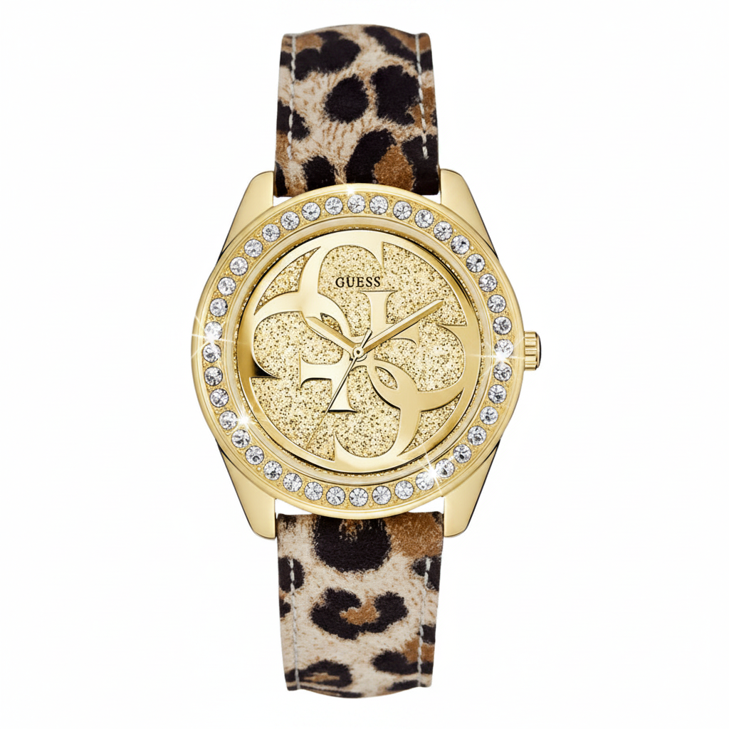 Guess leopardo glitter - fondo blanco