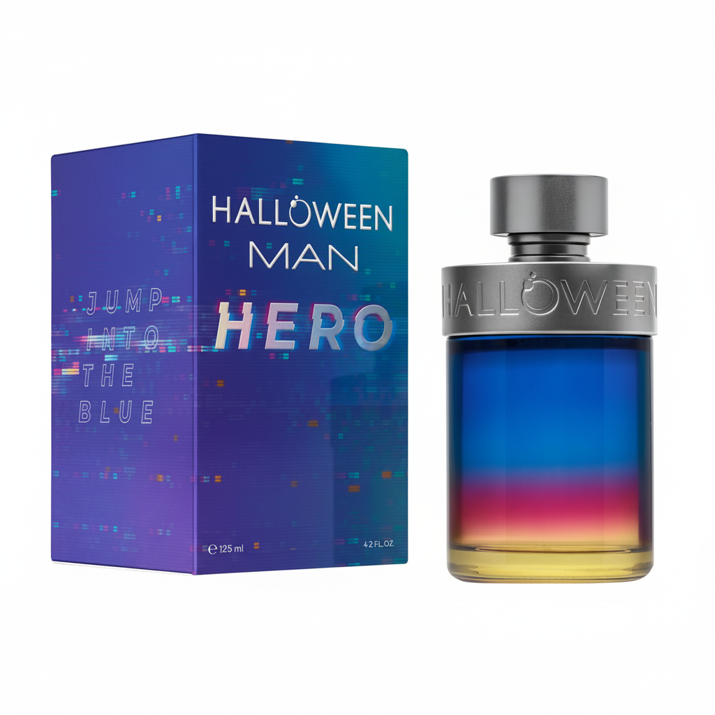 Halloween Man Hero - Fondo blanco cuadrada