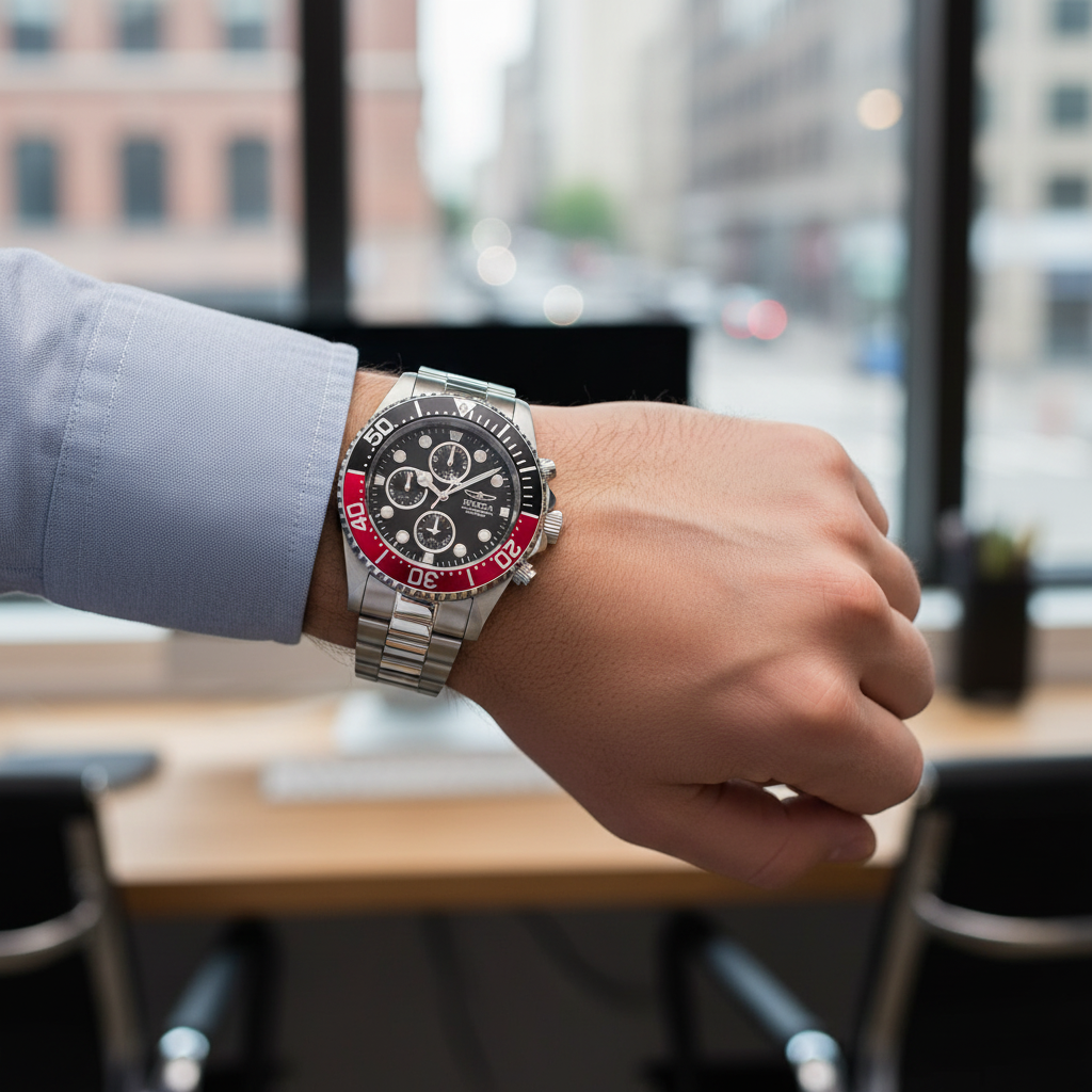 Invicta Pro Diver bisel negro rojo lifestyle