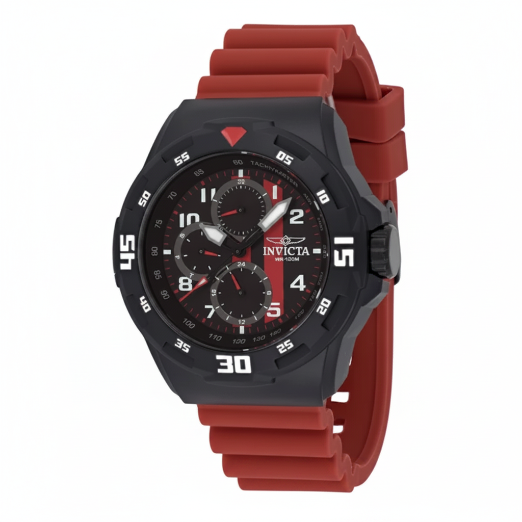 Invicta rojo negro fondo blanco