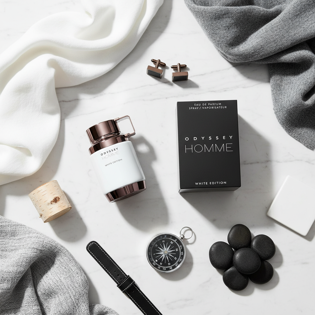 Odyssey Homme White - Flat lay