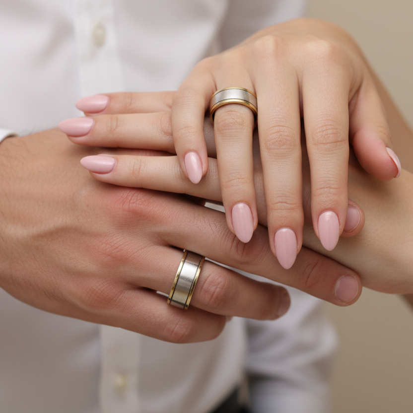 Pareja anillos bicolor versión 3