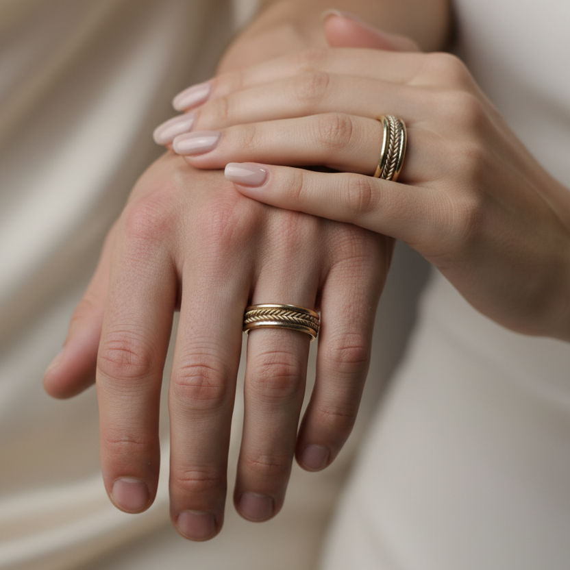 Pareja anillos trenzados versión 2