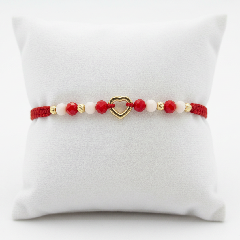 Pulsera con corazón - almohada exhibidora