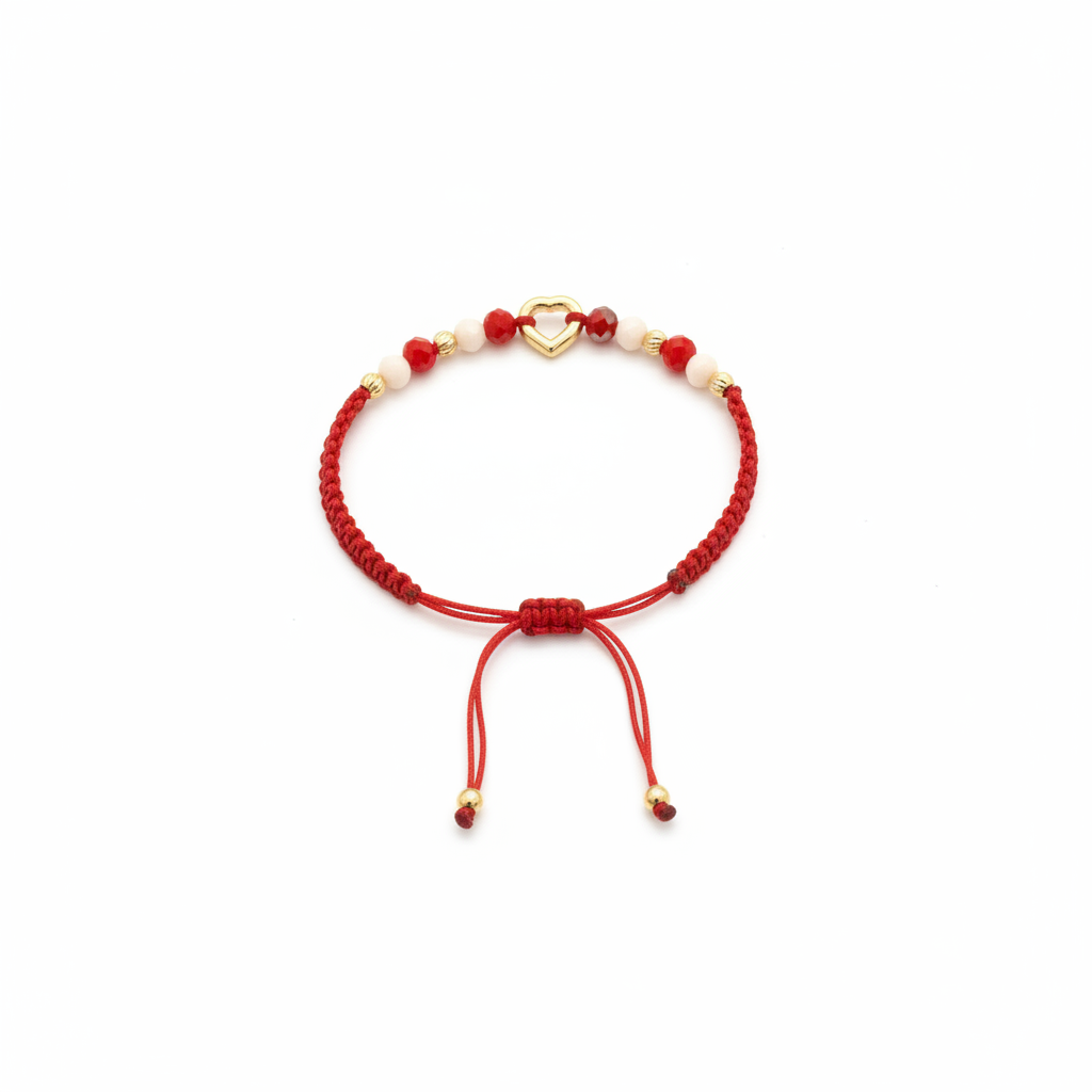 Pulsera con corazón - con tiras de ajuste