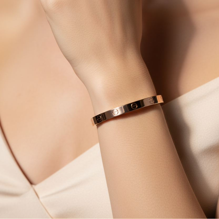 Pulsera Oro Rosa - En mano