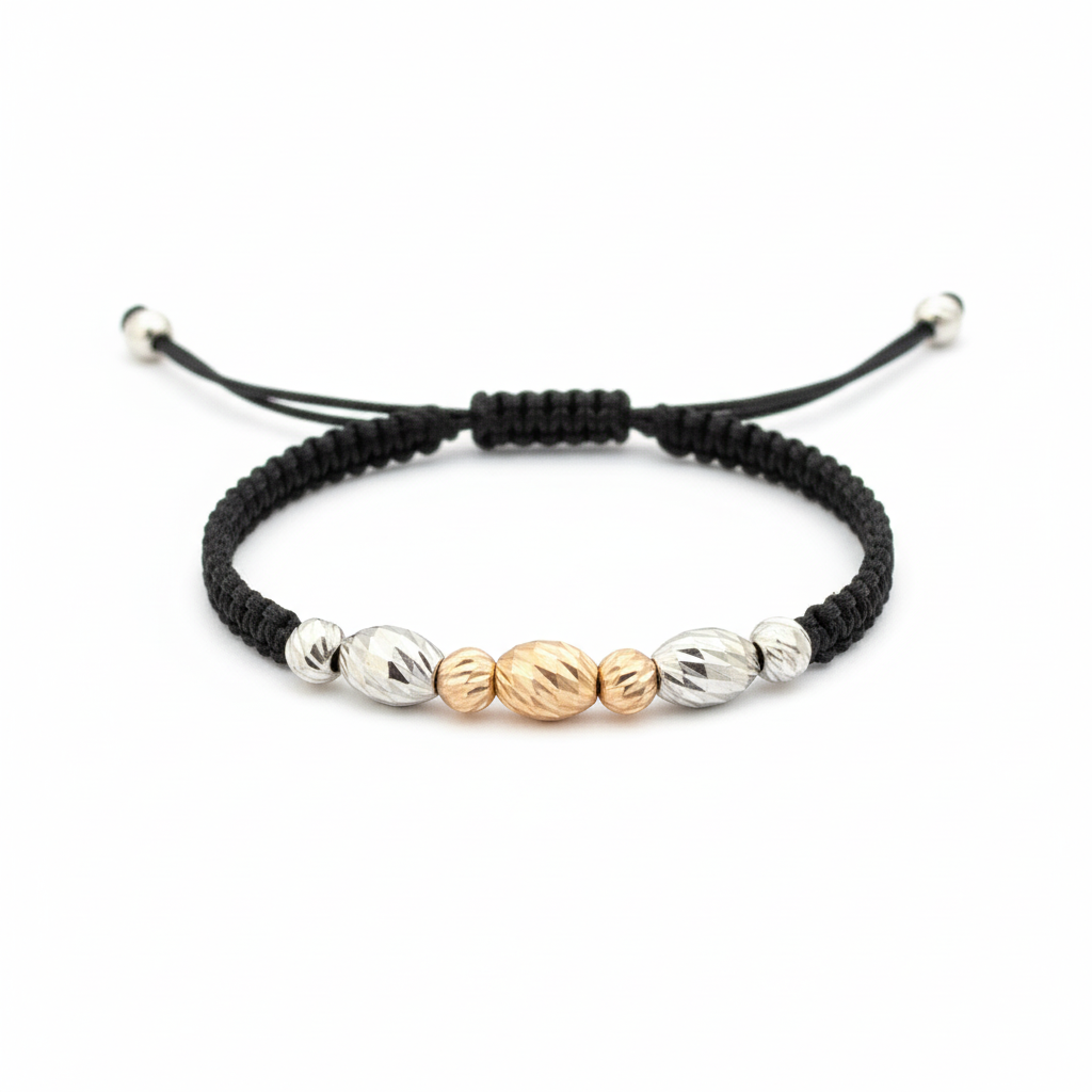 Pulsera tejida barriles fondo blanco