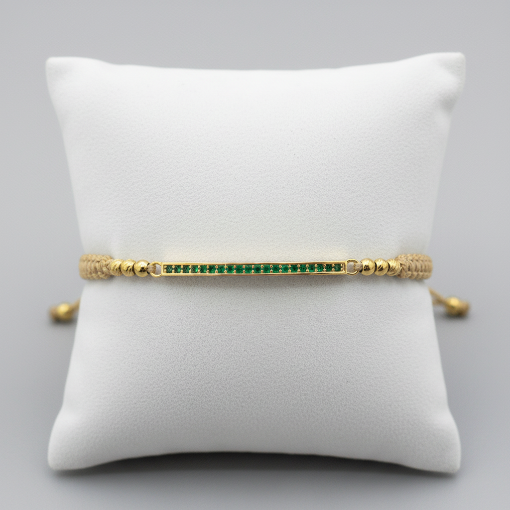 Pulsera tejida esperanza en almohadilla - vista frontal fiel al original