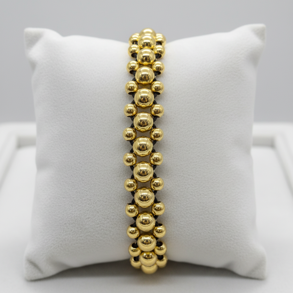 Pulsera tejida espiral en almohadilla