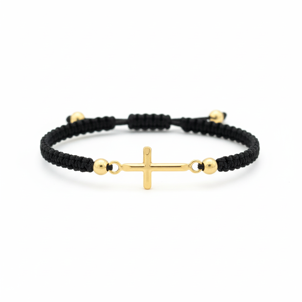 Pulsera tejida espiritual fondo blanco