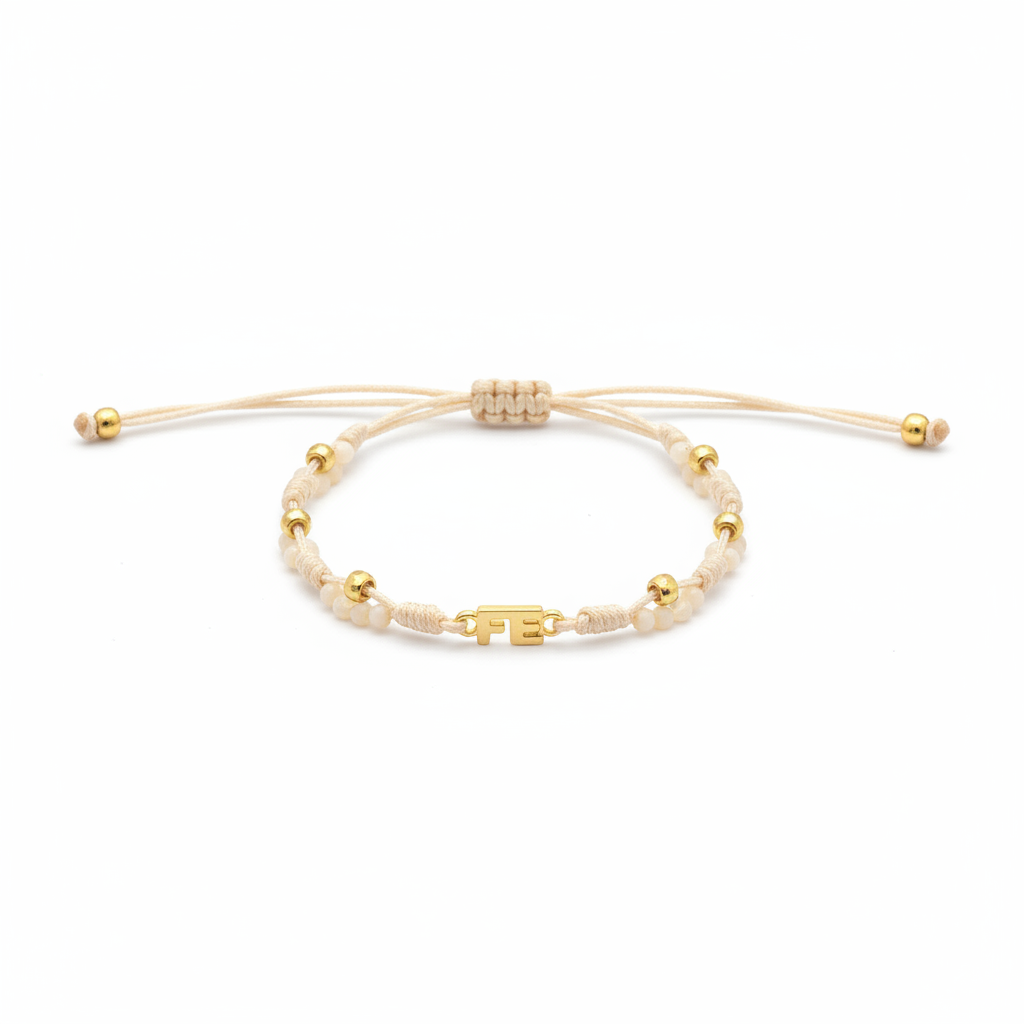 Pulsera Tejida Fe - con tiras de ajuste