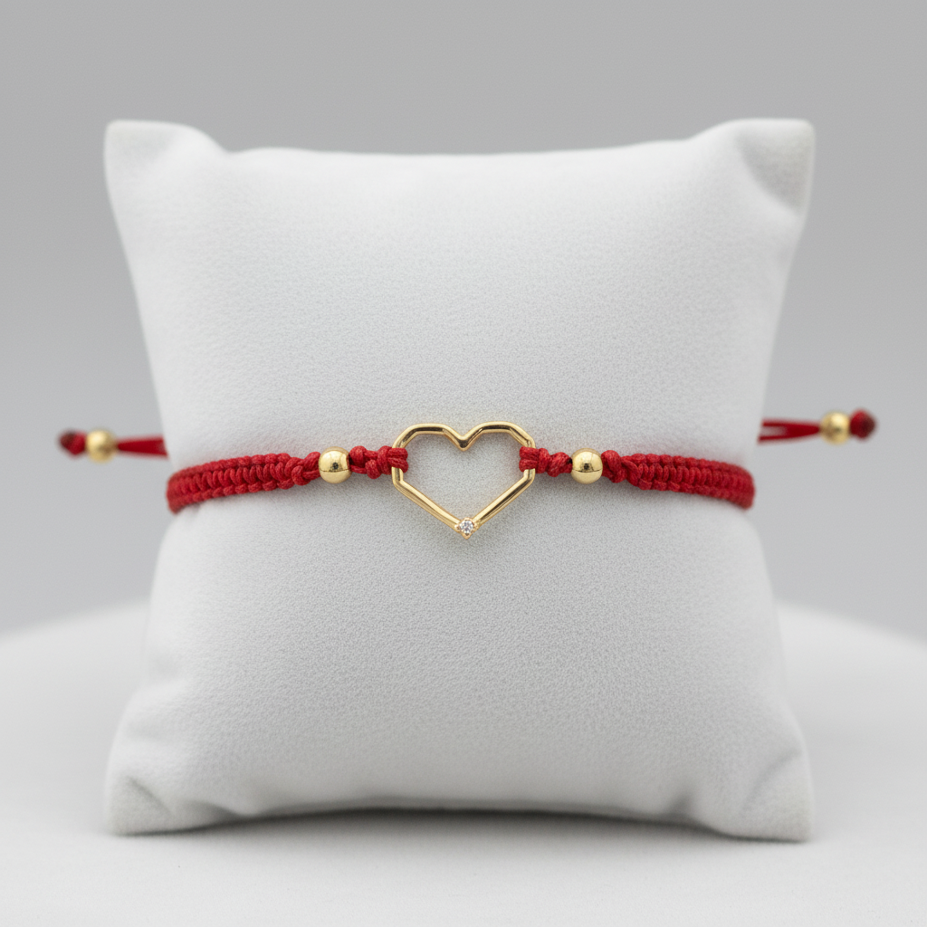 Pulsera tejida geometric en almohadilla